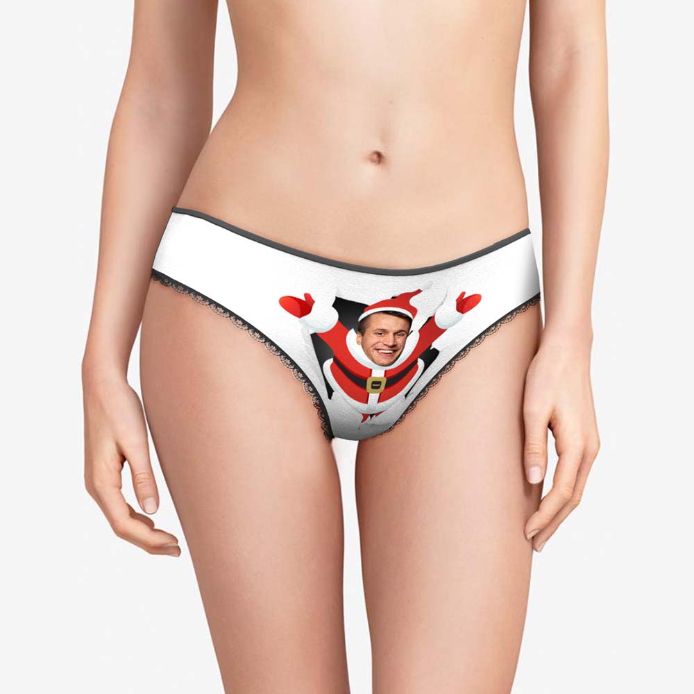 Women's Custom Face Boxer With Boyfriend Photo Open Arms Christmas Gift - MyFaceBoxer