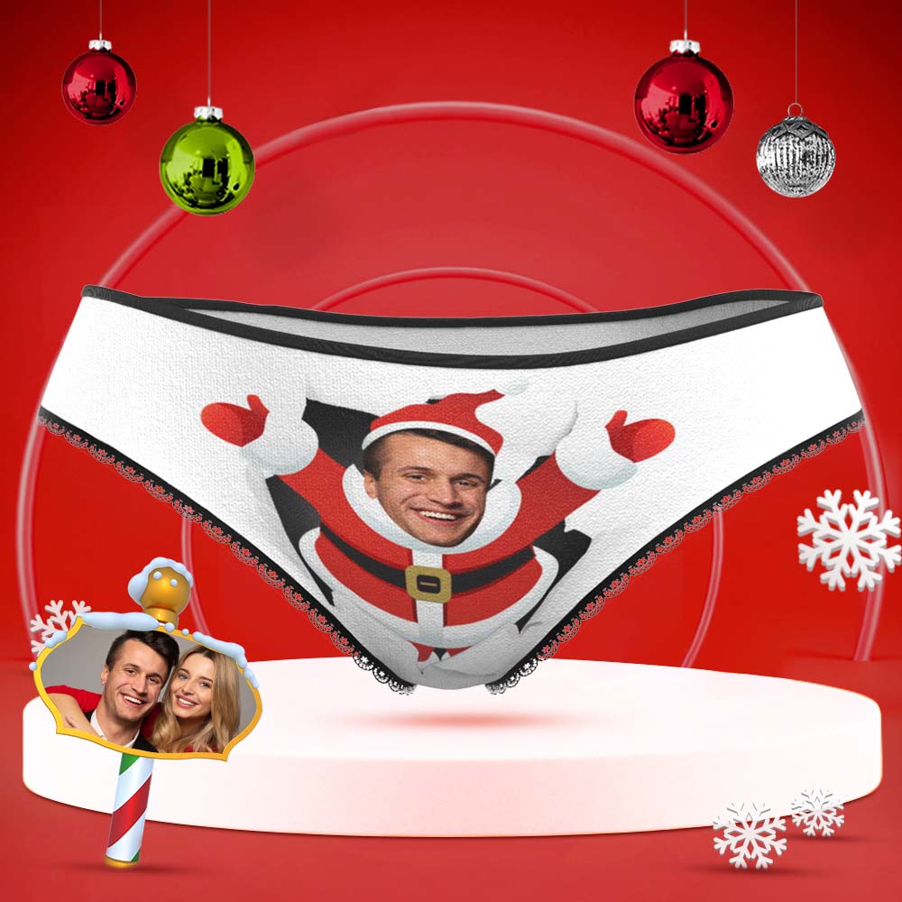 Women's Custom Face Boxer With Boyfriend Photo Open Arms Christmas Gift - MyFaceBoxer