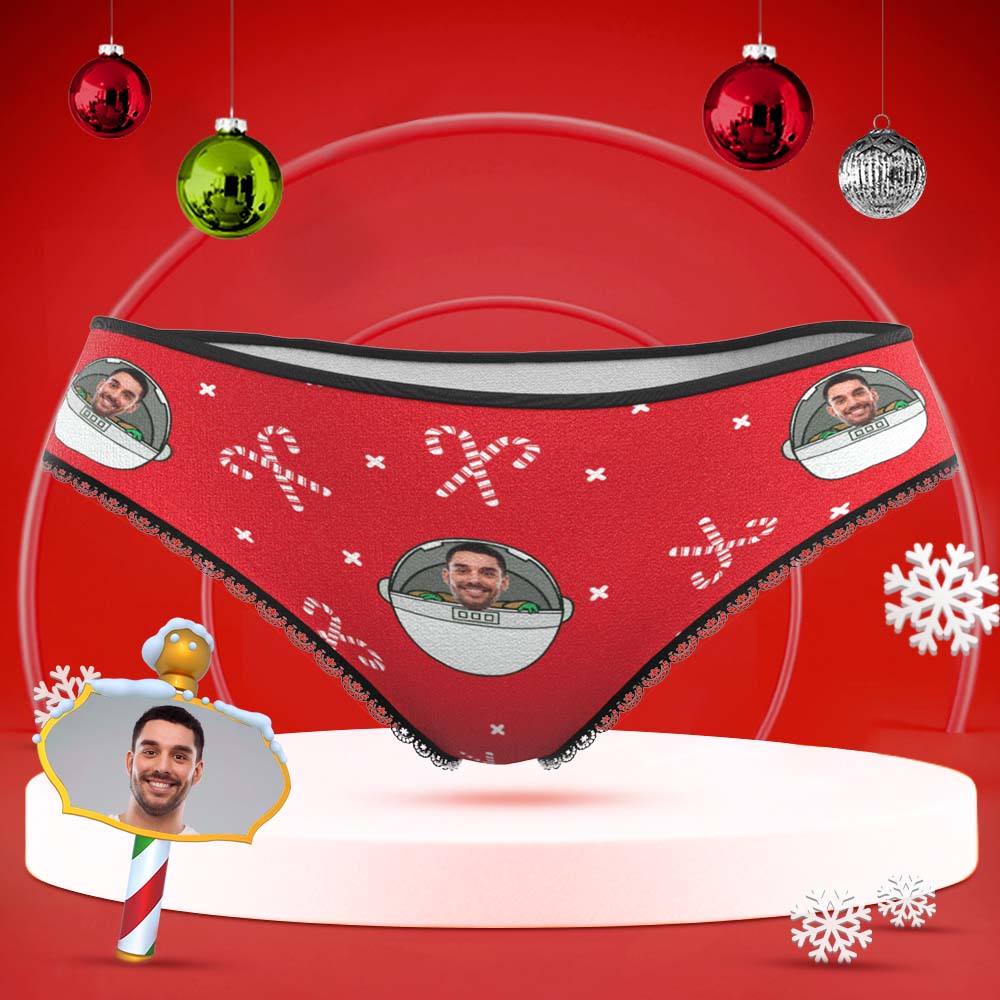 Custom Face Underwear Personalized Women Panties With Photo Christmas Gifts Red - MyFaceBoxer