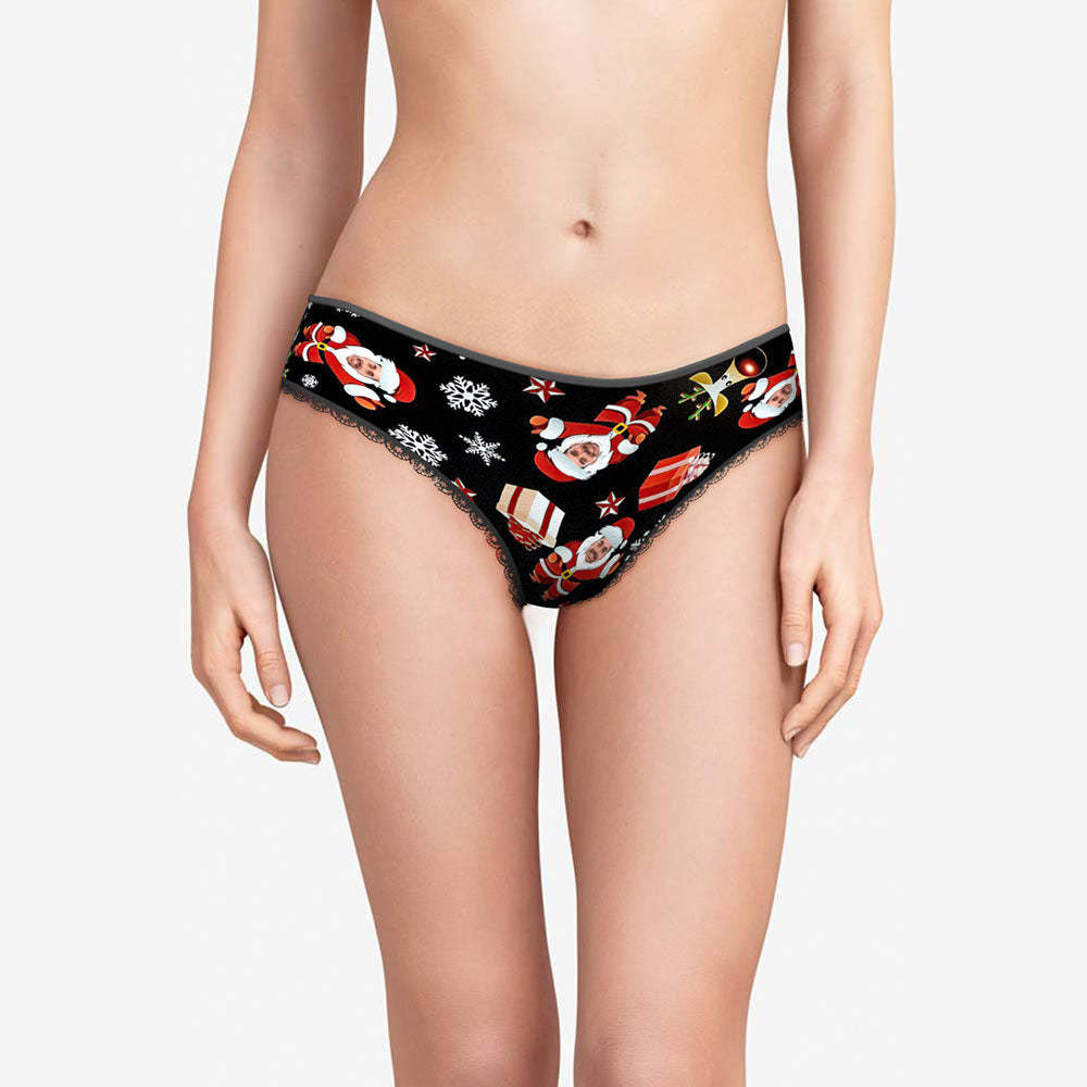 Custom Face Underwear Personalized Women Panties With Photo Santa Snowman Christmas Gifts - MyFaceBoxer