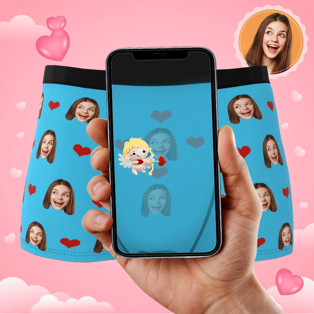 Custom Photo Boxer Men's, Heart Face Underwear - Men - MyFaceBoxer