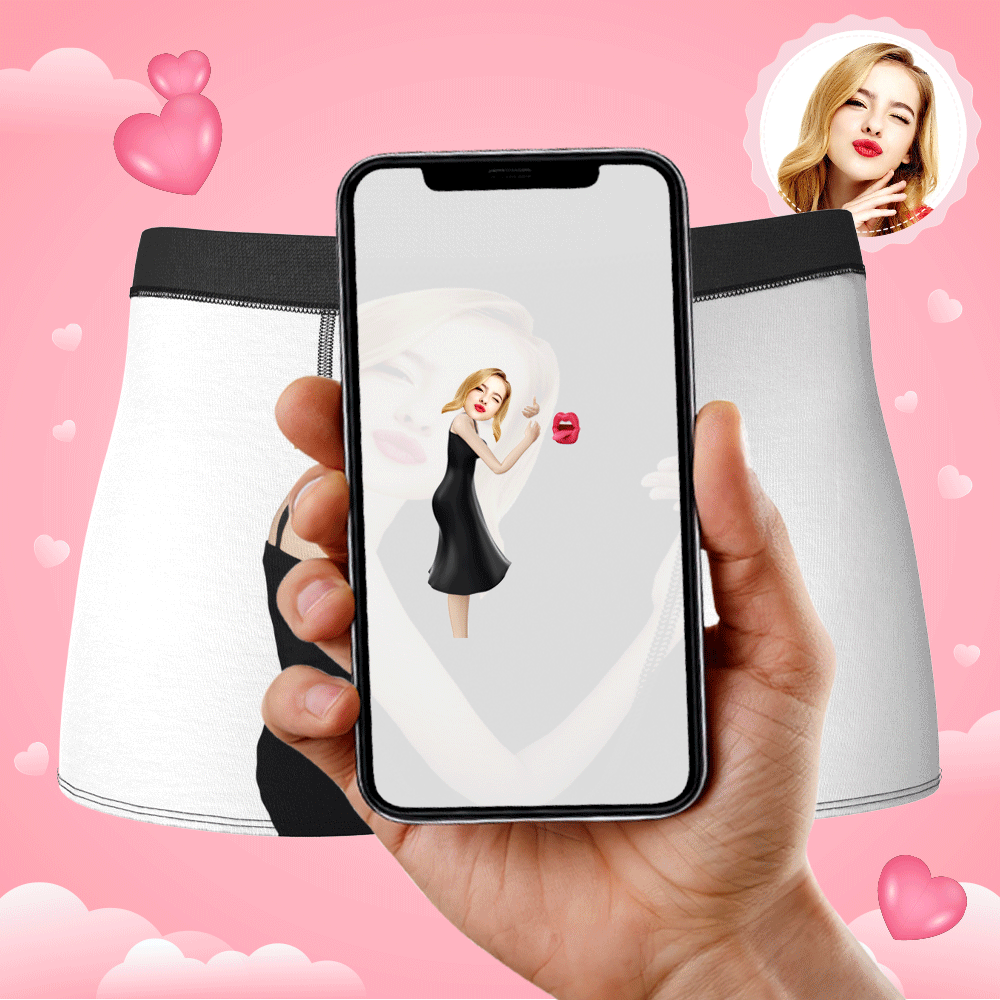 Custom Love Hug Boxer Shorts - Light Skin - MyFaceBoxer