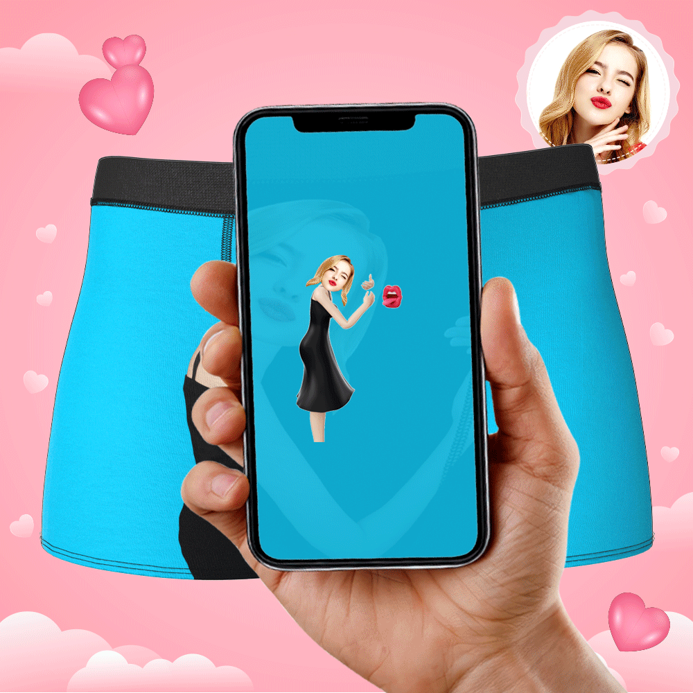 Custom Love Hug Boxer Shorts - Light Skin - MyFaceBoxer