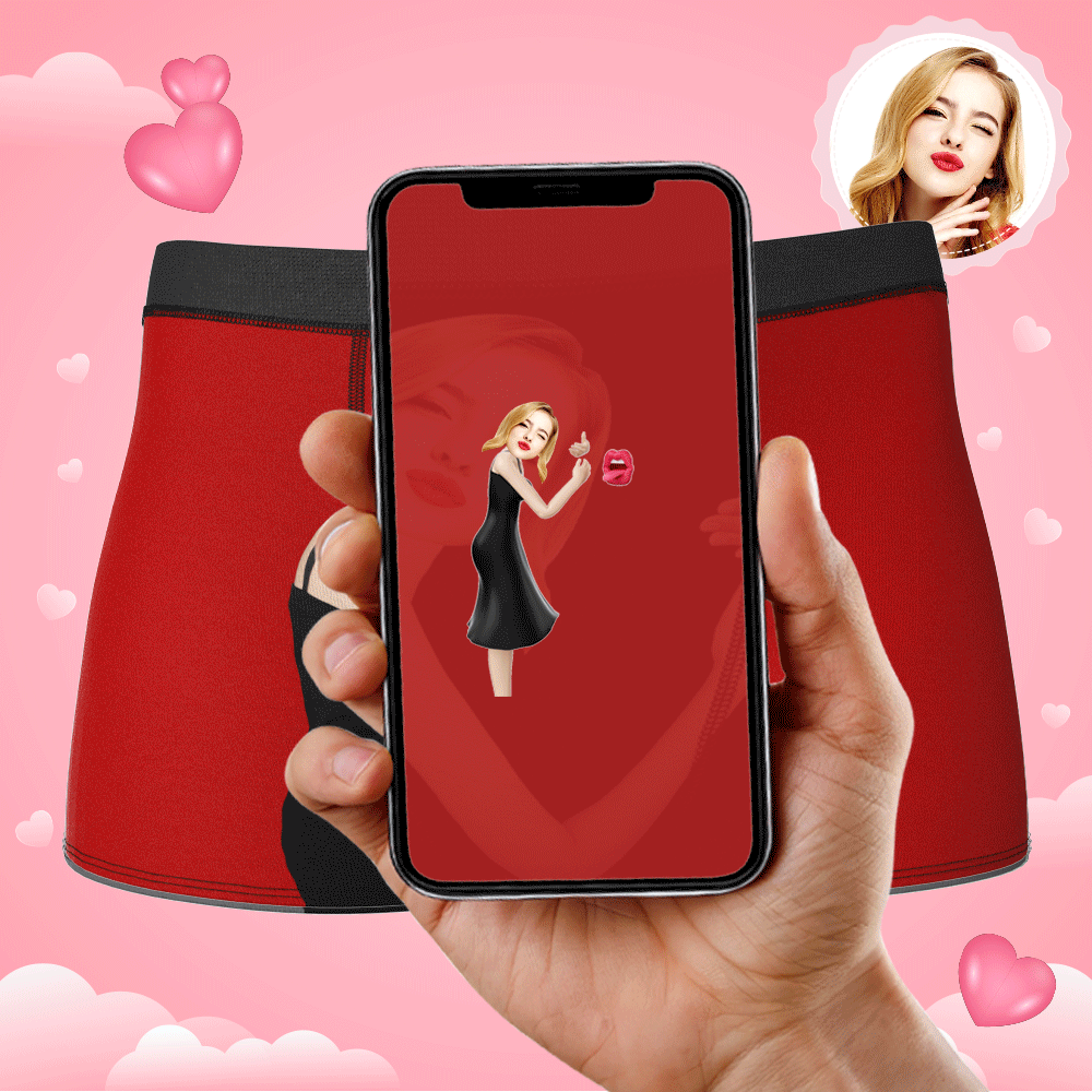 Custom Love Hug Boxer Shorts - Light Skin - MyFaceBoxer