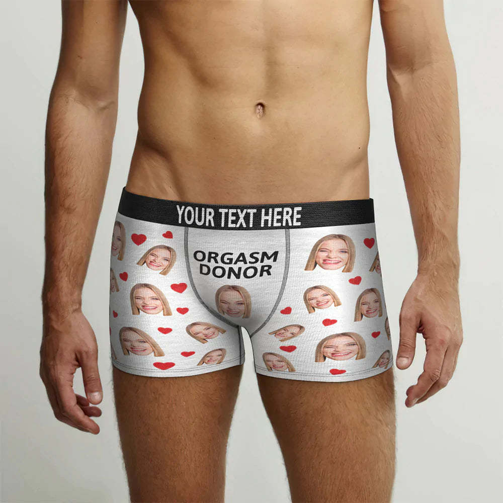 Custom Face Men's Boxers Briefs Personalized Men's Shorts With Photo Orgasm Donor - MyFaceBoxer