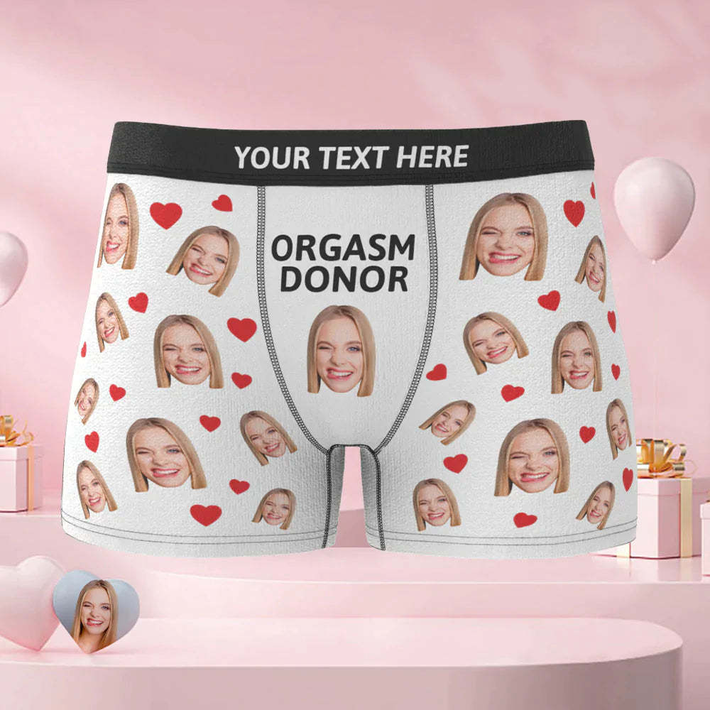 Custom Face Men's Boxers Briefs Personalized Men's Shorts With Photo Orgasm Donor - MyFaceBoxer