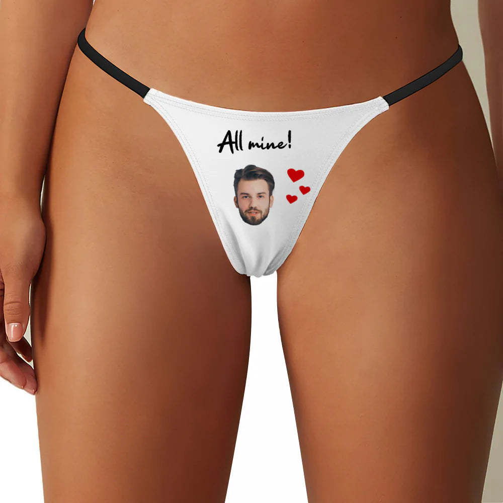 Custom Face All Mine Women's Tanga Thong Gift for Her - MyFaceBoxer