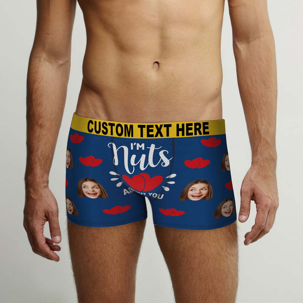 Custom Face Boxer Briefs Colorful Waistband Nut's About You Personalized Naughty Gift for Him - MyFaceBoxer