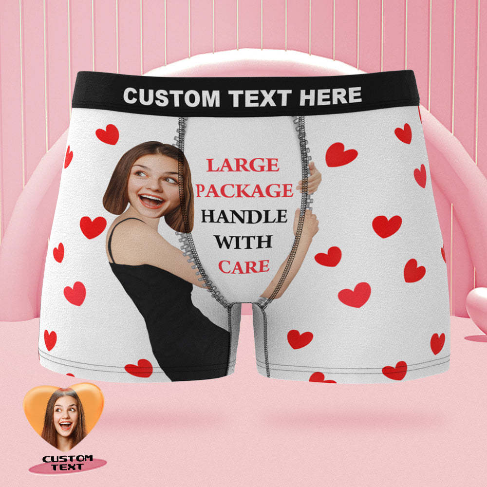 Custom Face on Body Boxer Briefs Large Package Personalized Naughty Valentine's Day Gift for Him - MyFaceBoxer
