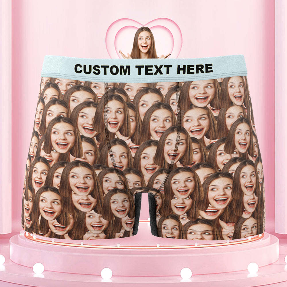 Men's Colorful Waistband Custom Face Mash Boxer Shorts Gift for Him - MyFaceBoxer