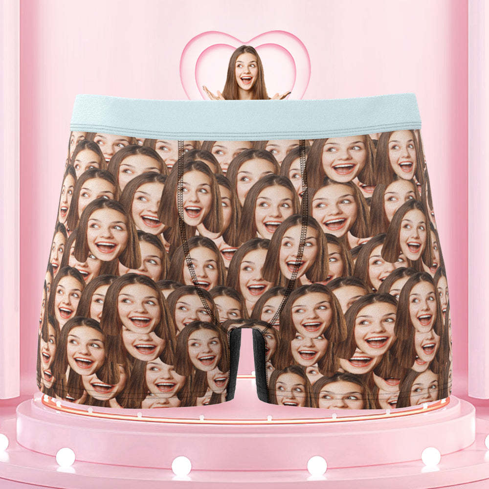 Men's Colorful Waistband Custom Face Mash Boxer Shorts Gift for Him - MyFaceBoxer