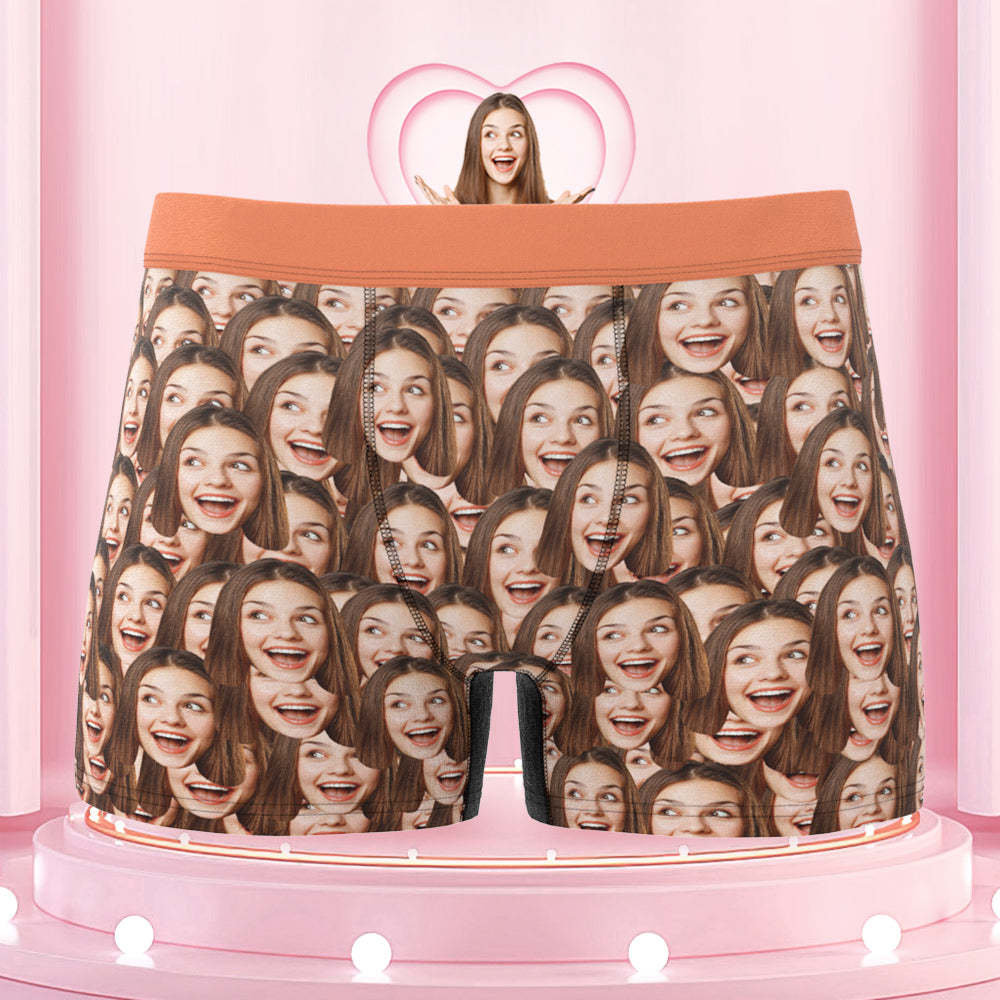 Men's Colorful Waistband Custom Face Mash Boxer Shorts Gift for Him - MyFaceBoxer