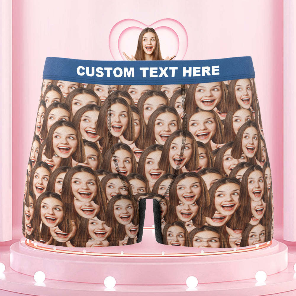 Men's Colorful Waistband Custom Face Mash Boxer Shorts Gift for Him - MyFaceBoxer