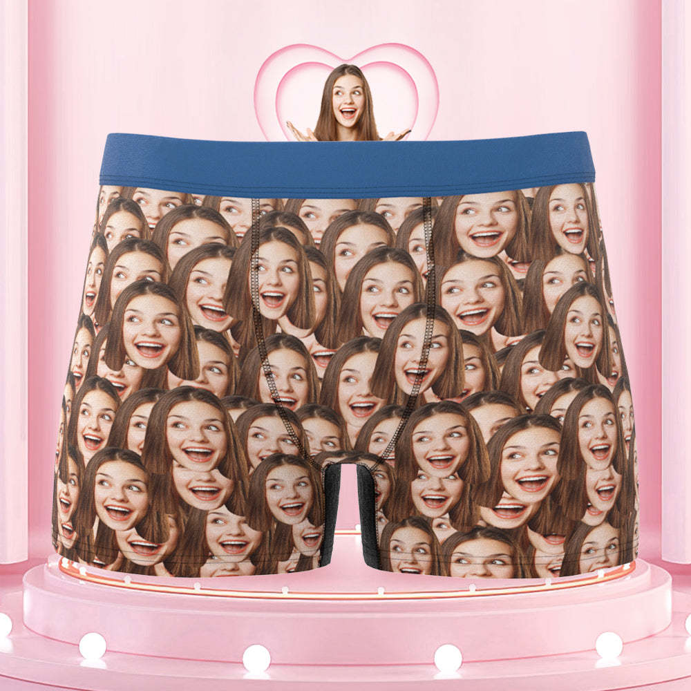 Men's Colorful Waistband Custom Face Mash Boxer Shorts Gift for Him - MyFaceBoxer