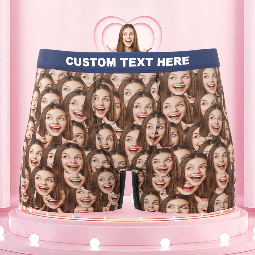 Men's Colorful Waistband Custom Face Mash Boxer Shorts Gift for Him - MyFaceBoxer