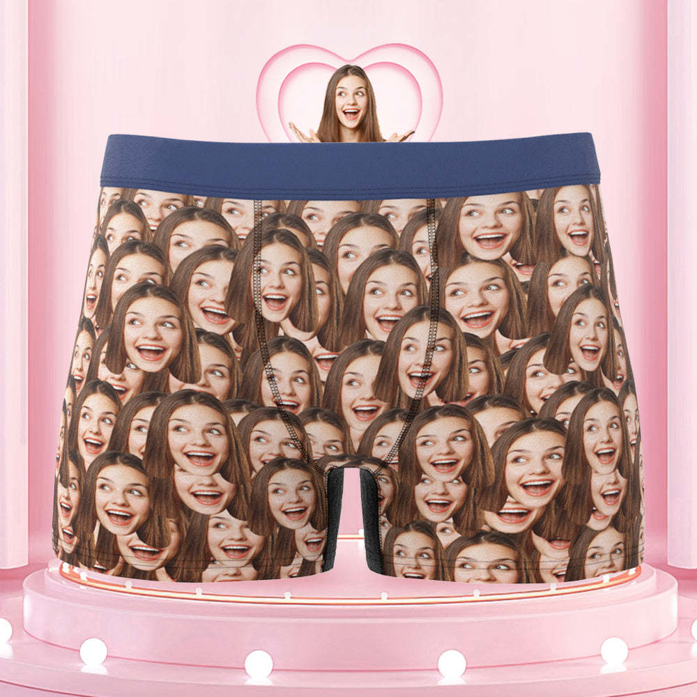Men's Colorful Waistband Custom Face Mash Boxer Shorts Gift for Him - MyFaceBoxer