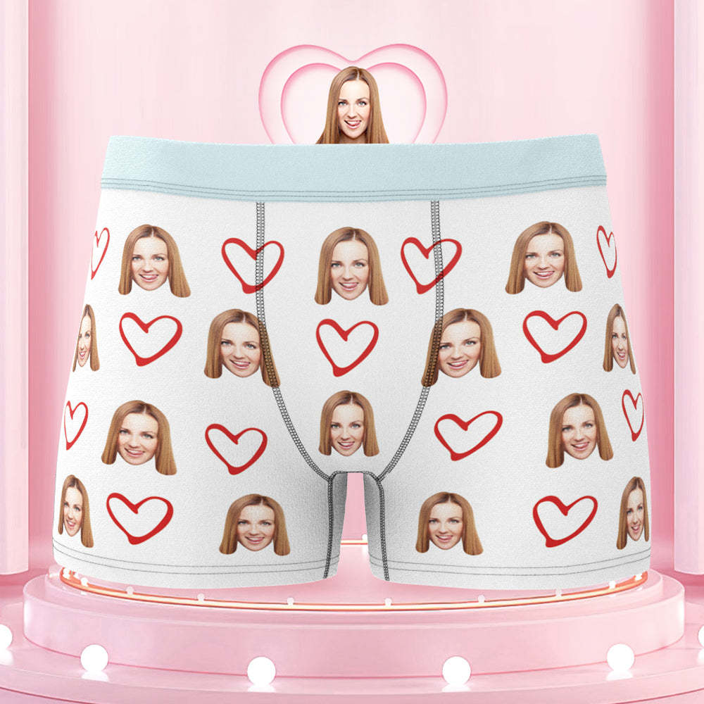 Custom Boxers with Face Colorful Waistband Boxer Briefs with Personalized Text Gift for Him - MyFaceBoxer