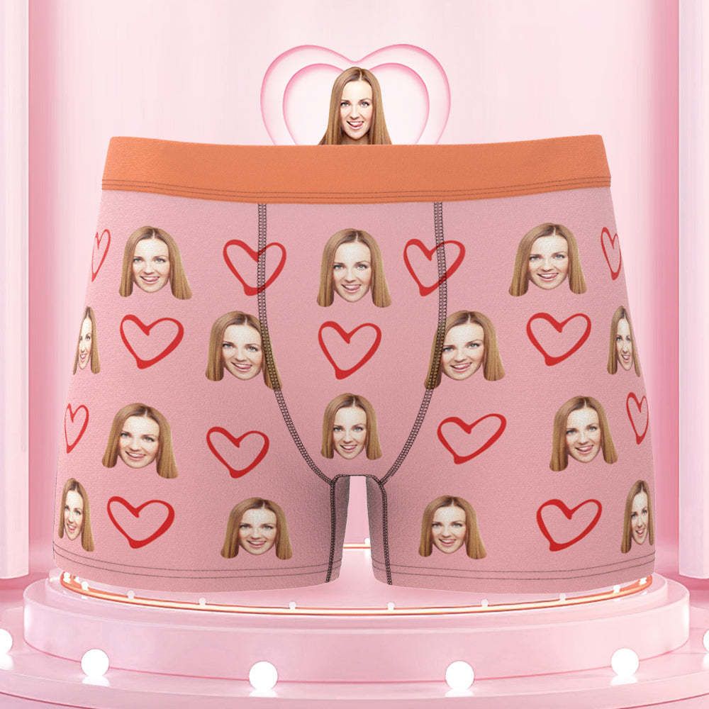 Custom Boxers with Face Colorful Waistband Boxer Briefs with Personalized Text Gift for Him - MyFaceBoxer