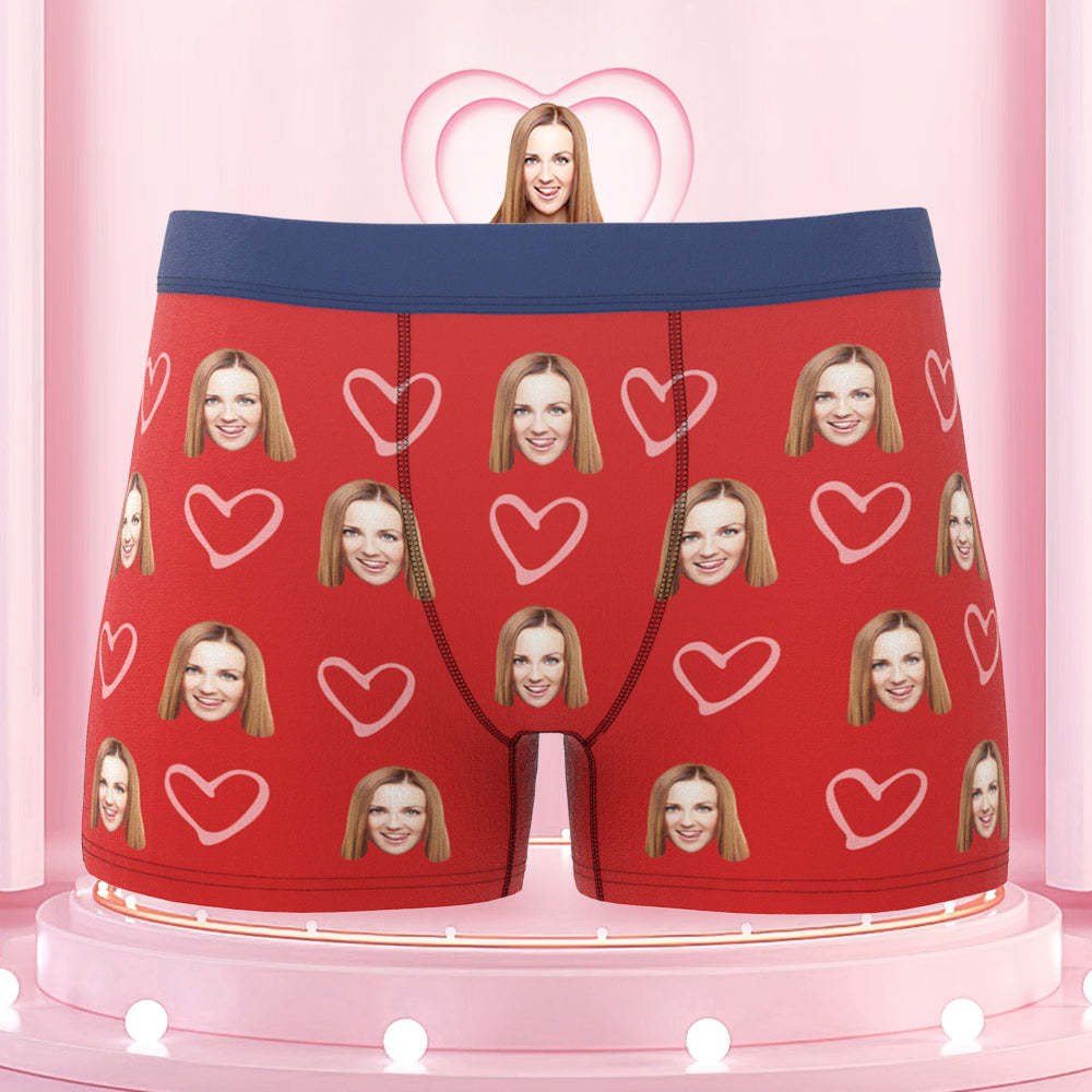 Custom Boxers with Face Colorful Waistband Boxer Briefs with Personalized Text Gift for Him - MyFaceBoxer