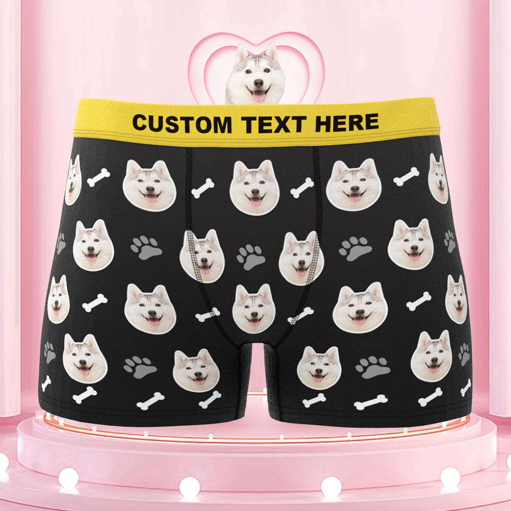 Men's Custom Dog Face Colorful Waistband Boxer Briefs Gift for Pet Lovers - MyFaceBoxer