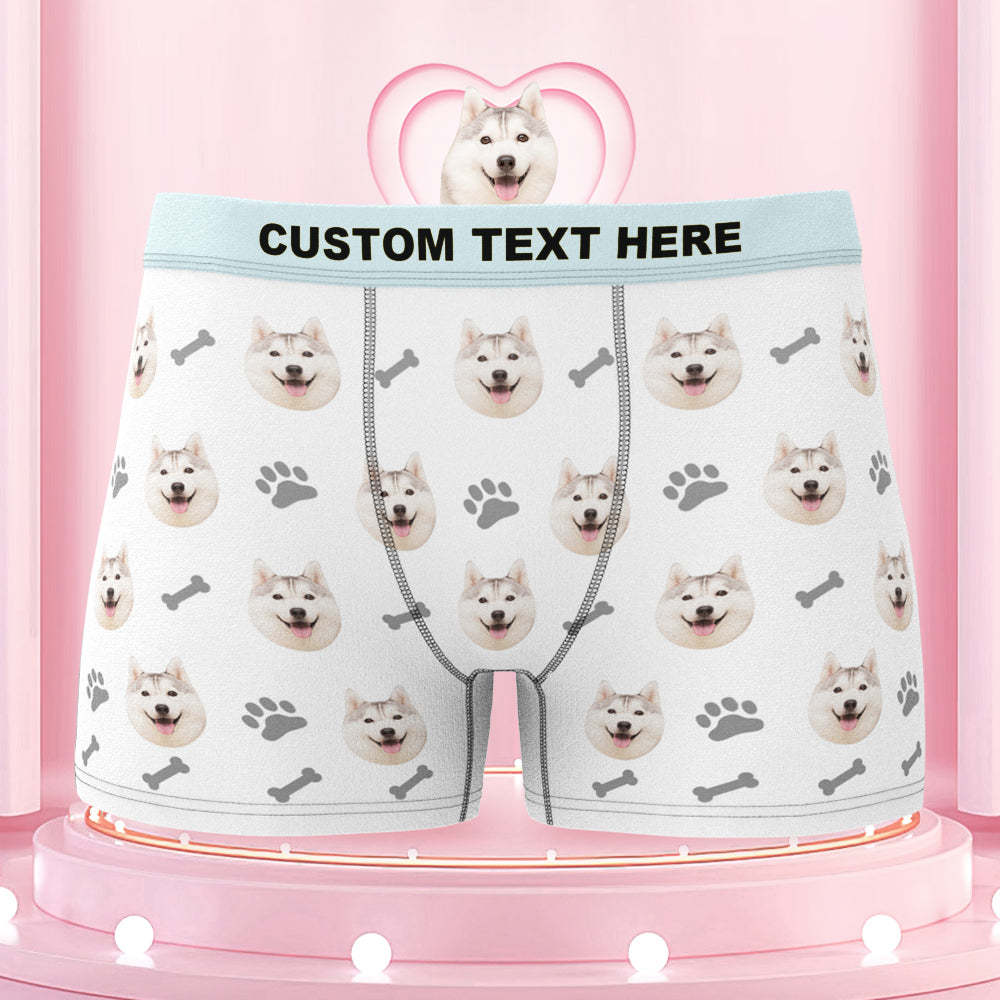 Men's Custom Dog Face Colorful Waistband Boxer Briefs Gift for Pet Lovers - MyFaceBoxer