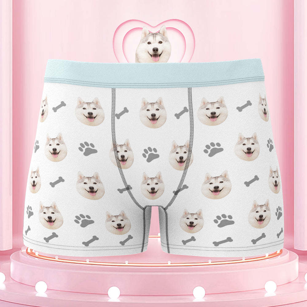 Men's Custom Dog Face Colorful Waistband Boxer Briefs Gift for Pet Lovers - MyFaceBoxer