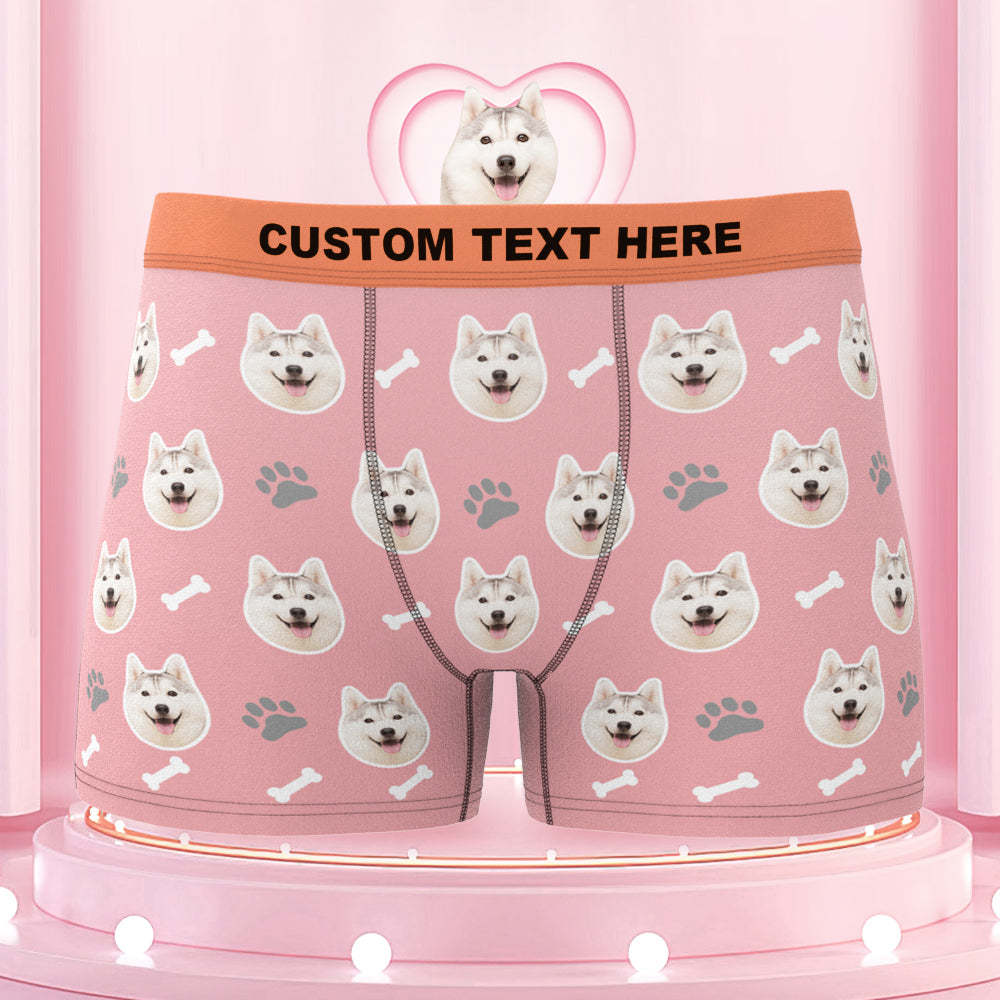 Men's Custom Dog Face Colorful Waistband Boxer Briefs Gift for Pet Lovers - MyFaceBoxer