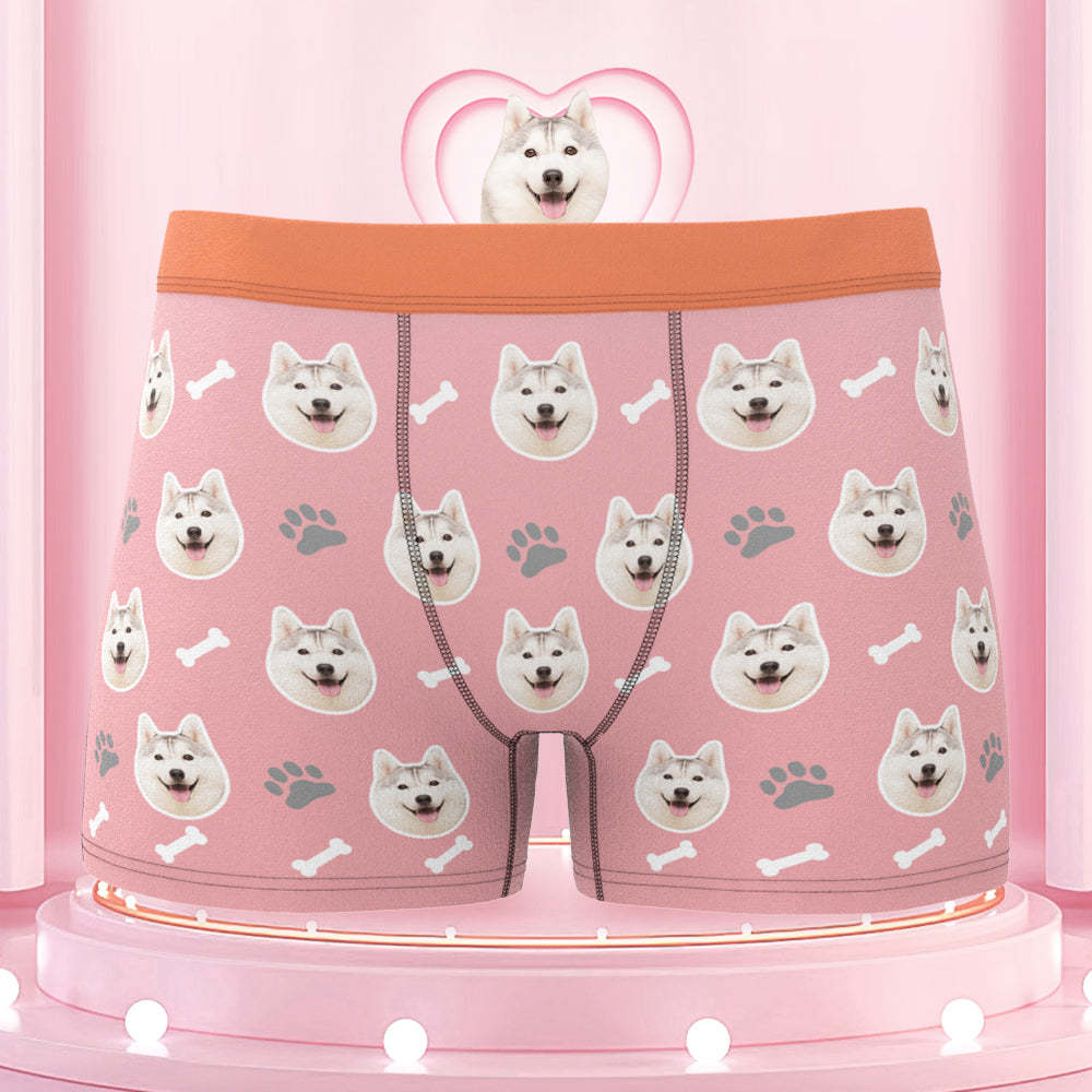 Men's Custom Dog Face Colorful Waistband Boxer Briefs Gift for Pet Lovers - MyFaceBoxer