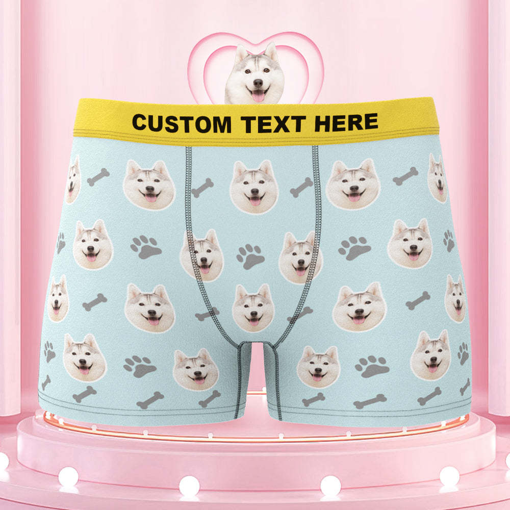 Men's Custom Dog Face Colorful Waistband Boxer Briefs Gift for Pet Lovers - MyFaceBoxer