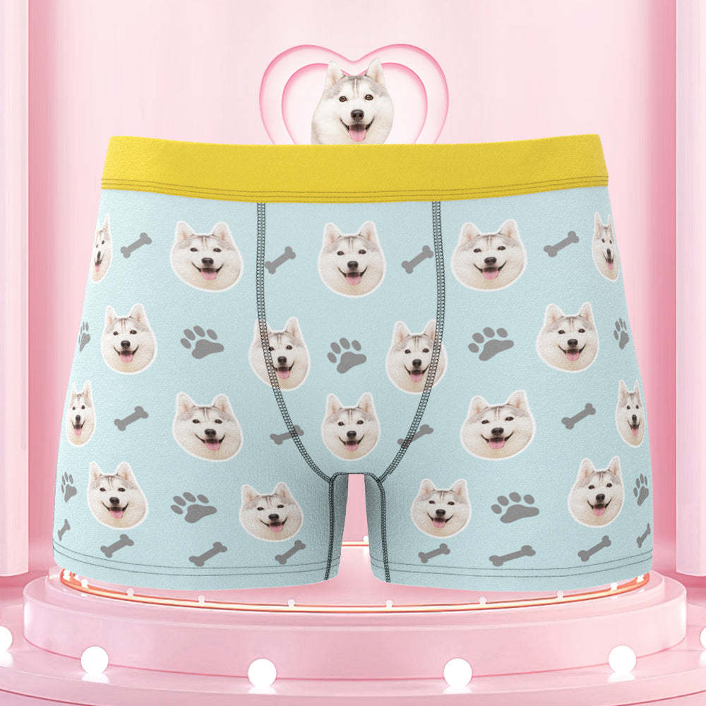 Men's Custom Dog Face Colorful Waistband Boxer Briefs Gift for Pet Lovers - MyFaceBoxer