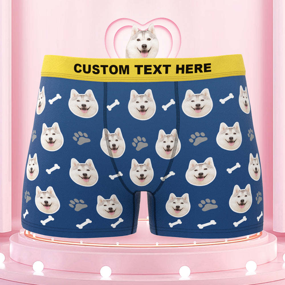Men's Custom Dog Face Colorful Waistband Boxer Briefs Gift for Pet Lovers - MyFaceBoxer