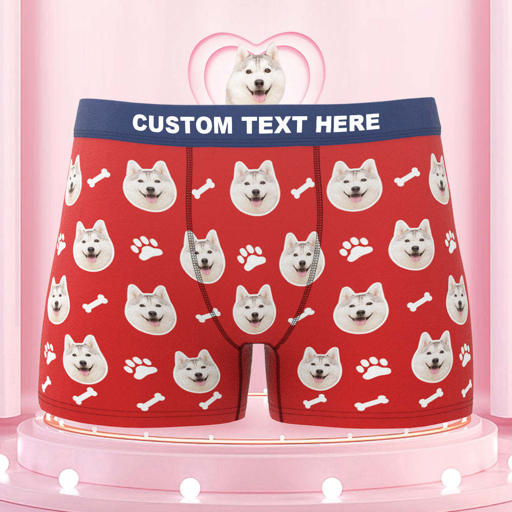 Men's Custom Dog Face Colorful Waistband Boxer Briefs Gift for Pet Lovers - MyFaceBoxer