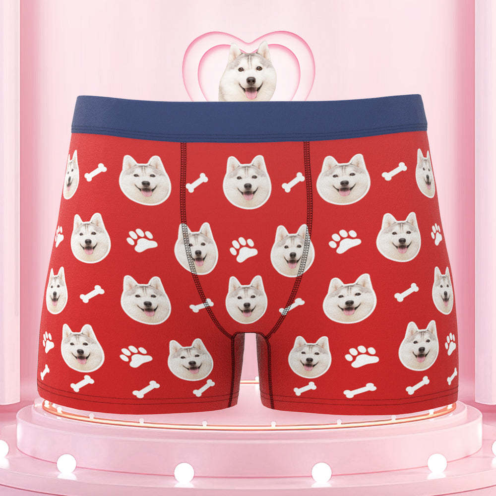 Men's Custom Dog Face Colorful Waistband Boxer Briefs Gift for Pet Lovers - MyFaceBoxer