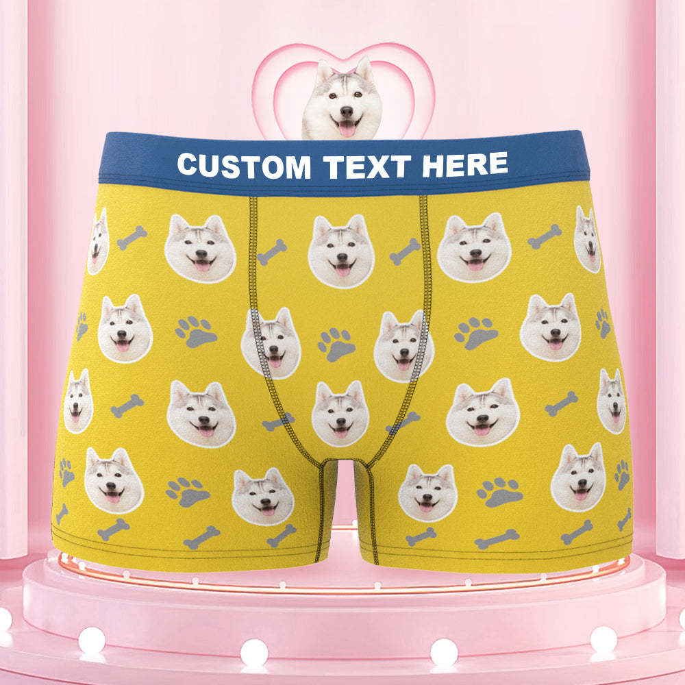 Men's Custom Dog Face Colorful Waistband Boxer Briefs Gift for Pet Lovers - MyFaceBoxer