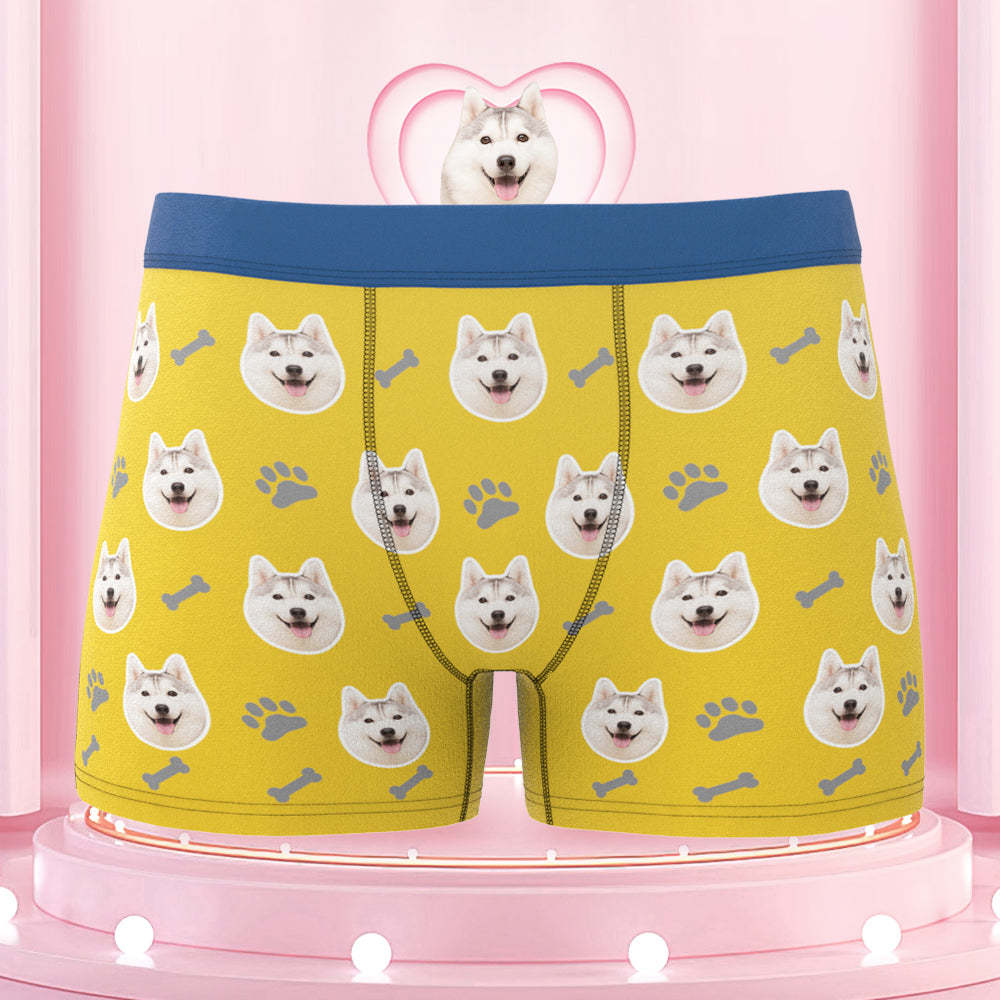 Men's Custom Dog Face Colorful Waistband Boxer Briefs Gift for Pet Lovers - MyFaceBoxer