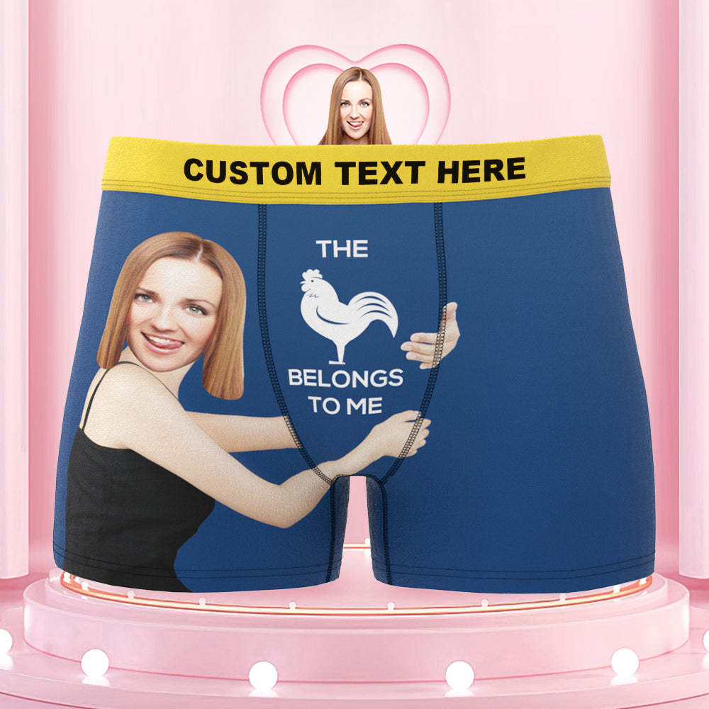 Men's Custom Face On Body Colorful Waistband Boxer Shorts - This belongs to me - MyFaceBoxer