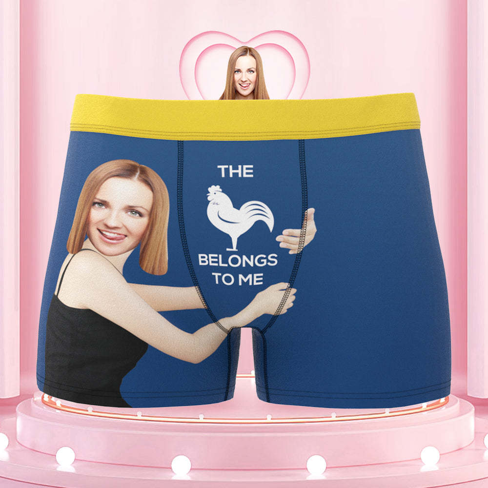 Men's Custom Face On Body Colorful Waistband Boxer Shorts - This belongs to me - MyFaceBoxer