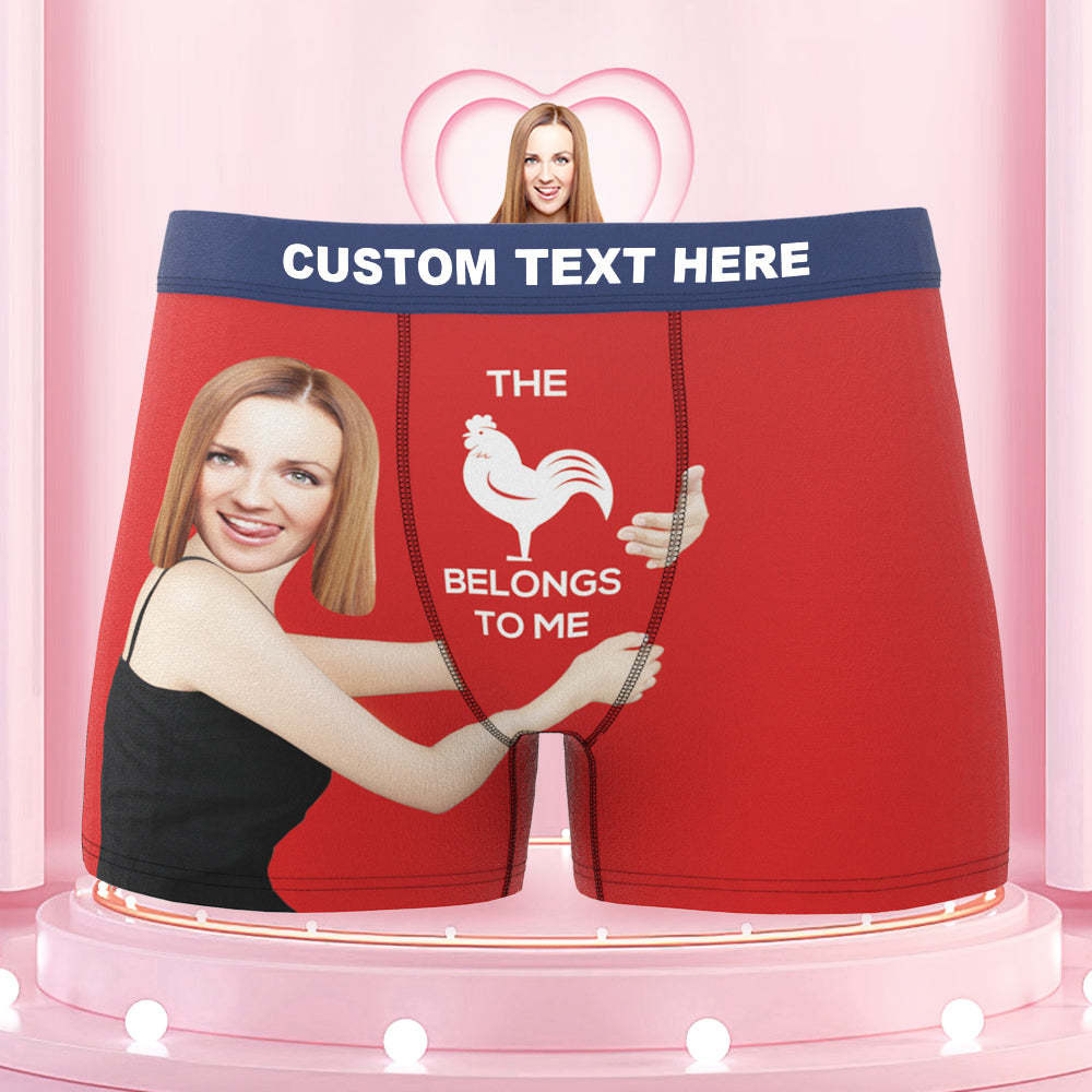 Men's Custom Face On Body Colorful Waistband Boxer Shorts - This belongs to me - MyFaceBoxer