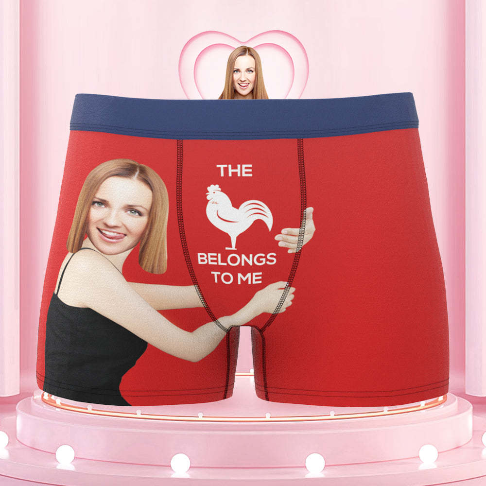Men's Custom Face On Body Colorful Waistband Boxer Shorts - This belongs to me - MyFaceBoxer