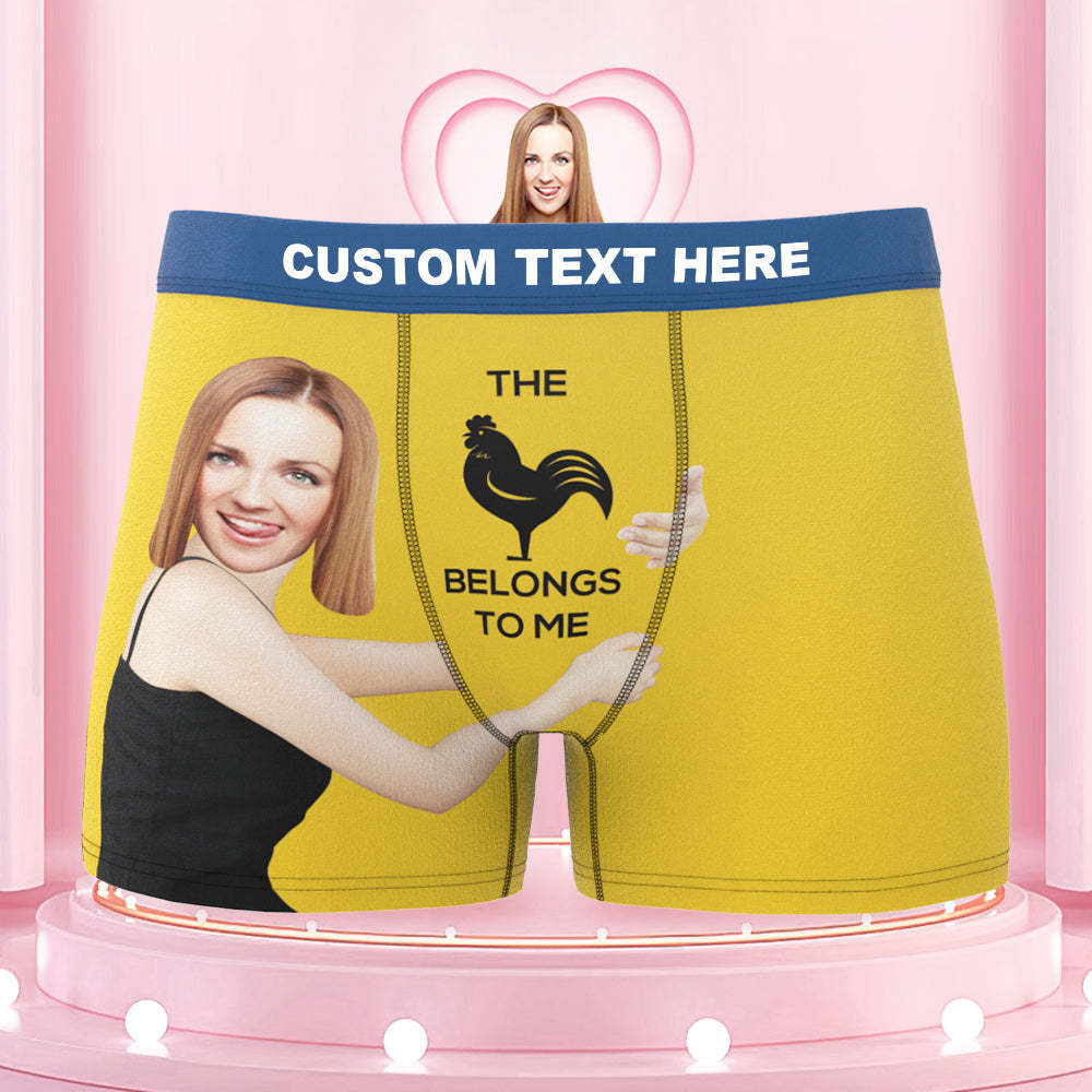 Men's Custom Face On Body Colorful Waistband Boxer Shorts - This belongs to me - MyFaceBoxer