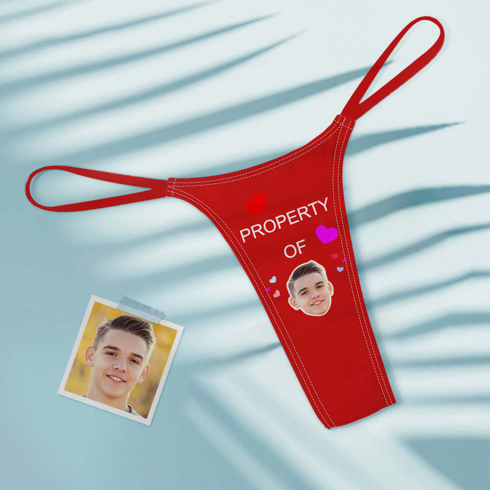 Custom Face Property of Hearts Women's Colorful Tanga Thong - MyFaceBoxer