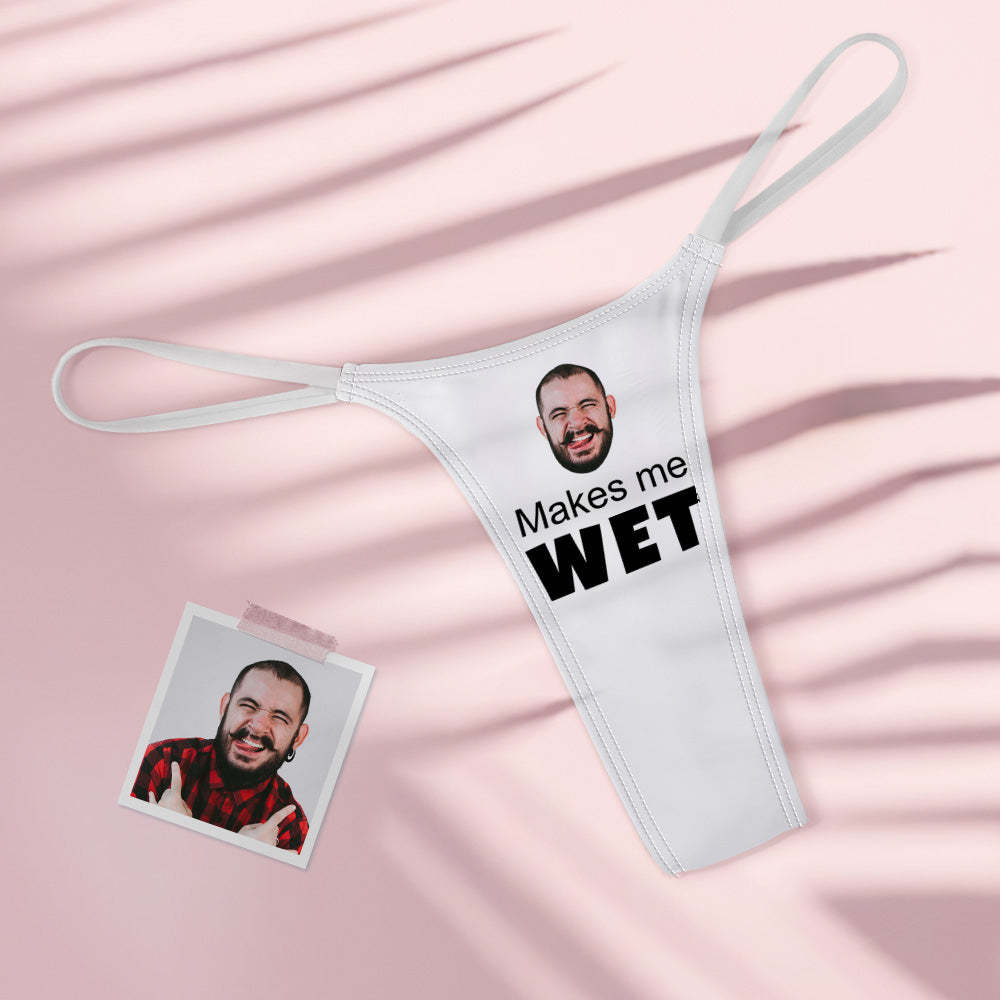 Custom Face Makes Me Wet Sexy Women's Colorful Tanga Thong - MyFaceBoxer