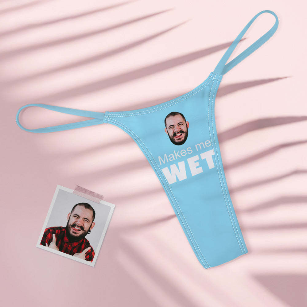 Custom Face Makes Me Wet Sexy Women's Colorful Tanga Thong - MyFaceBoxer