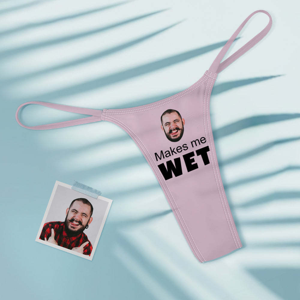 Custom Face Makes Me Wet Sexy Women's Colorful Tanga Thong - MyFaceBoxer