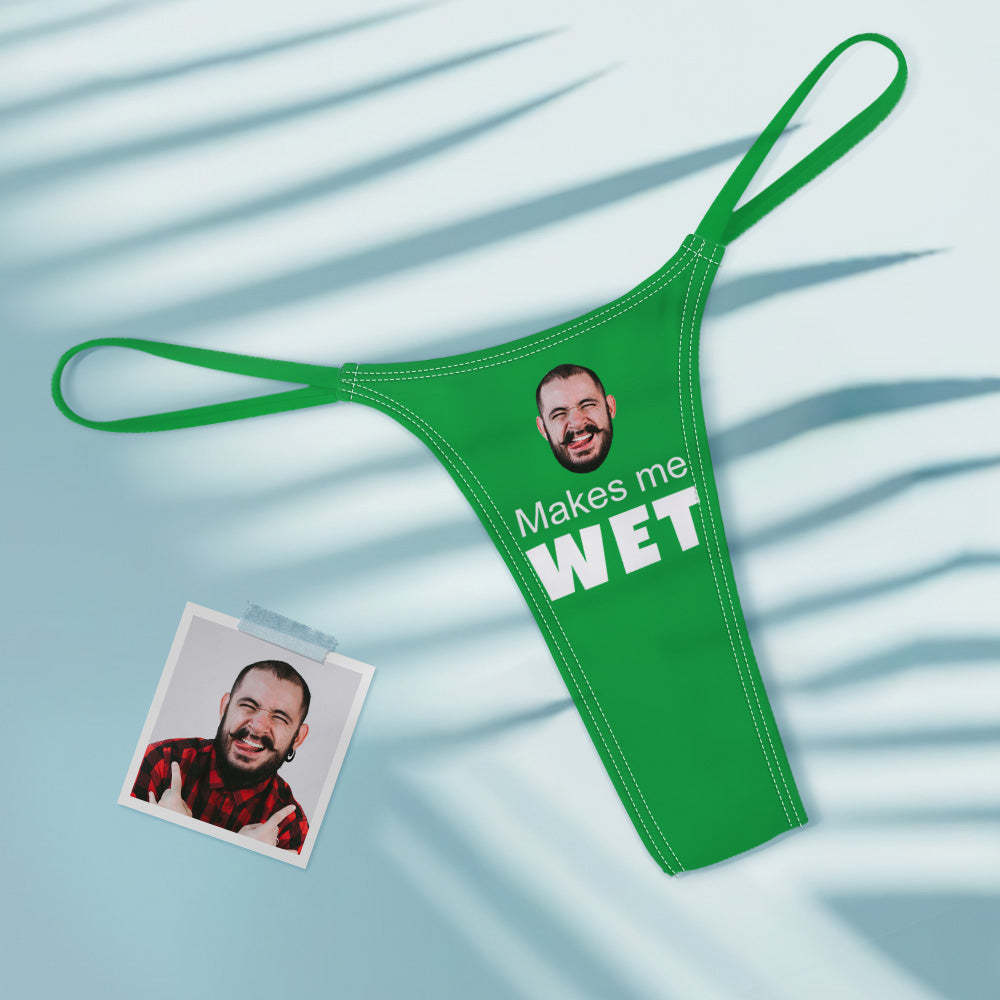 Custom Face Makes Me Wet Sexy Women's Colorful Tanga Thong - MyFaceBoxer