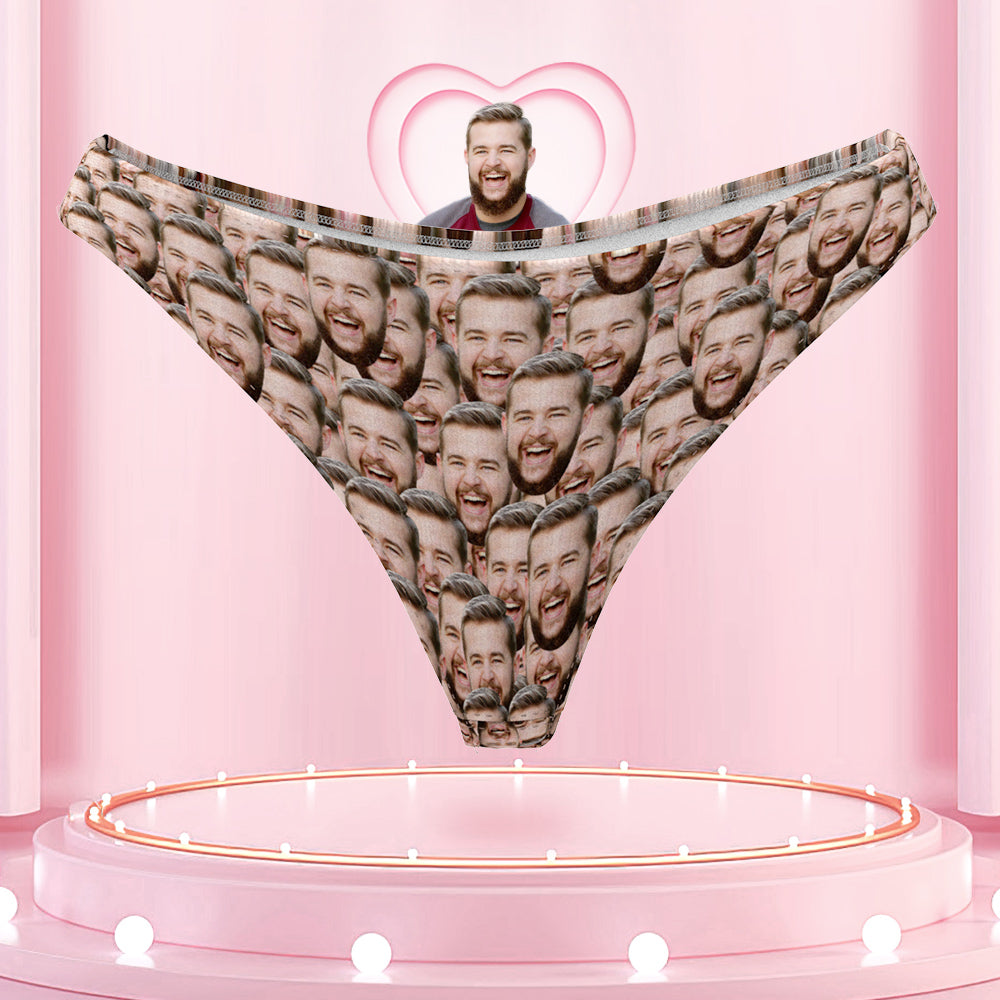 Custom Face Women Thong I Love You so Much Personalize Panties Funny Gift for Her 商品缩略图