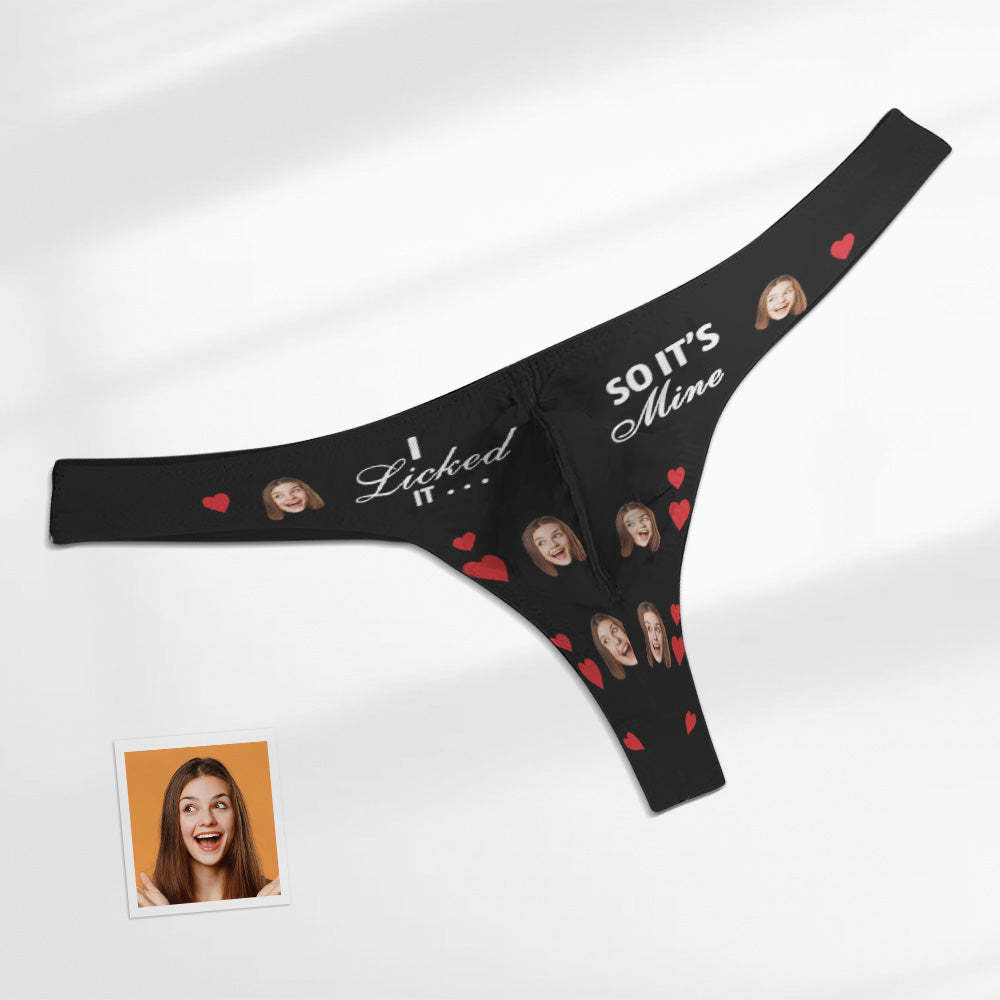Custom Face Men's Thong - I Licked so it's Mine Men's Briefs - MyFaceBoxer