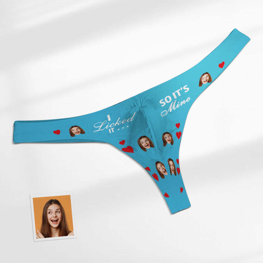 Custom Face Men's Thong - I Licked so it's Mine Men's Briefs - MyFaceBoxer