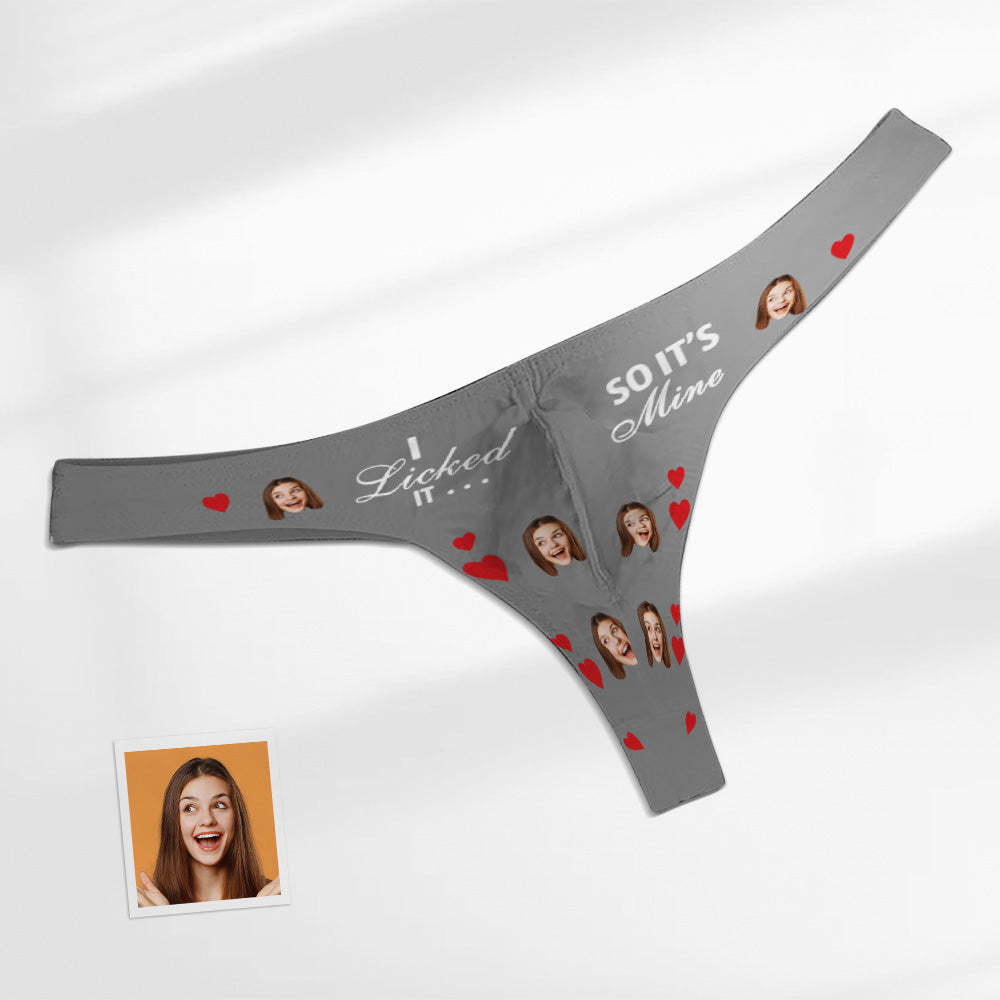 Custom Face Men's Thong - I Licked so it's Mine Men's Briefs - MyFaceBoxer