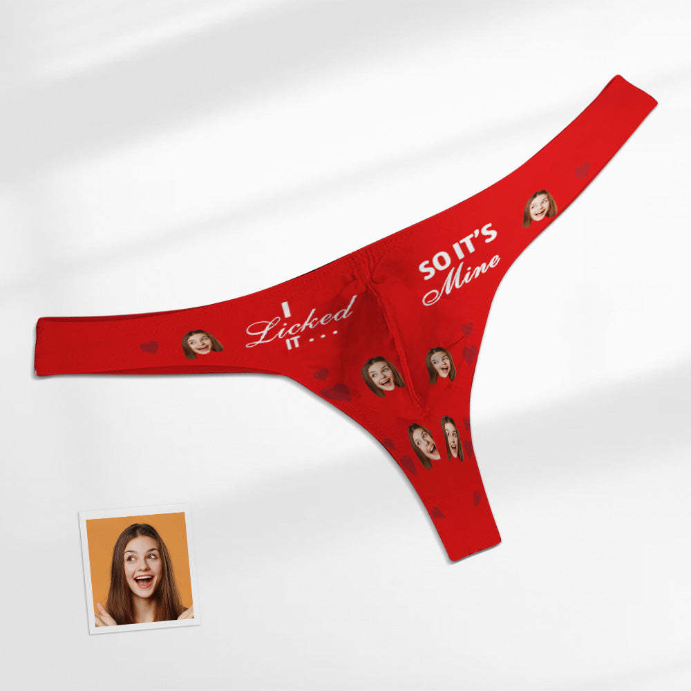 Custom Face Men's Thong - I Licked so it's Mine Men's Briefs - MyFaceBoxer